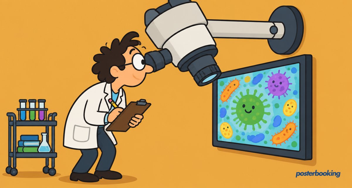 Funny amber cartoon illustration for the article 'Xibo Digital Signage: Everything You Need to Know in 2026' on PosterBooking
