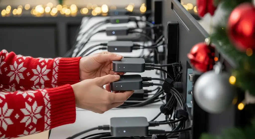 How to Turn Multiple TVs Into a Holiday Video Wall